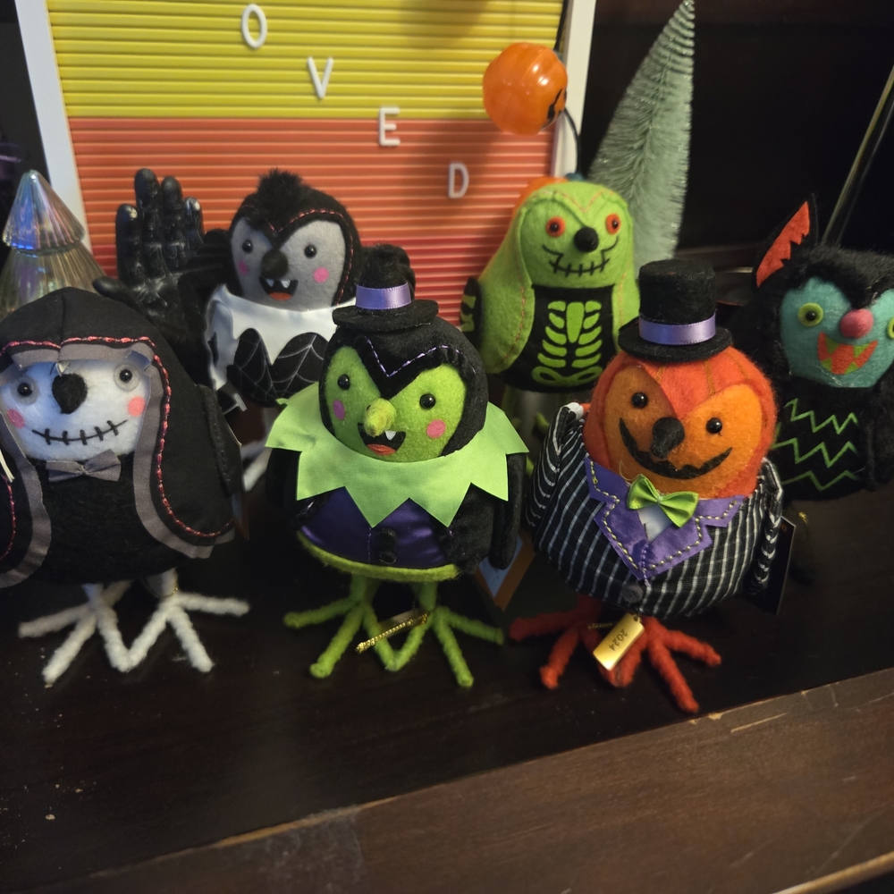 Halloween Themed Plush Bird Set Hide & Eek Set Of 6 New With Tags 2024